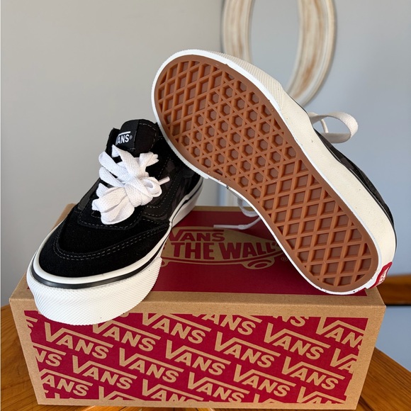 Vans Kids Black and White Sneakers - Picture 2 of 4